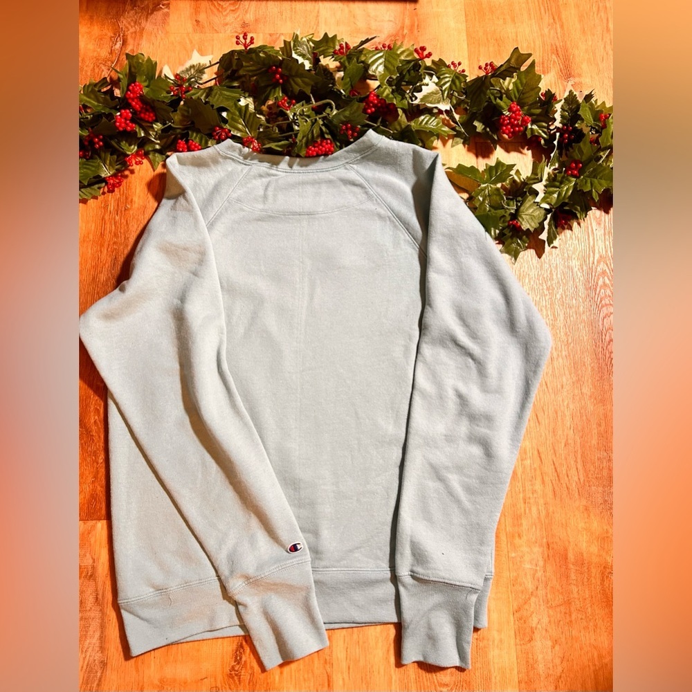 Pre-owned Vintage Blue Champion Spellout Crewneck Sweatshirt - Medium - Picture 2 of 5